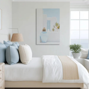 Calm desert plant canvas art complementing Scandinavian interior wall design