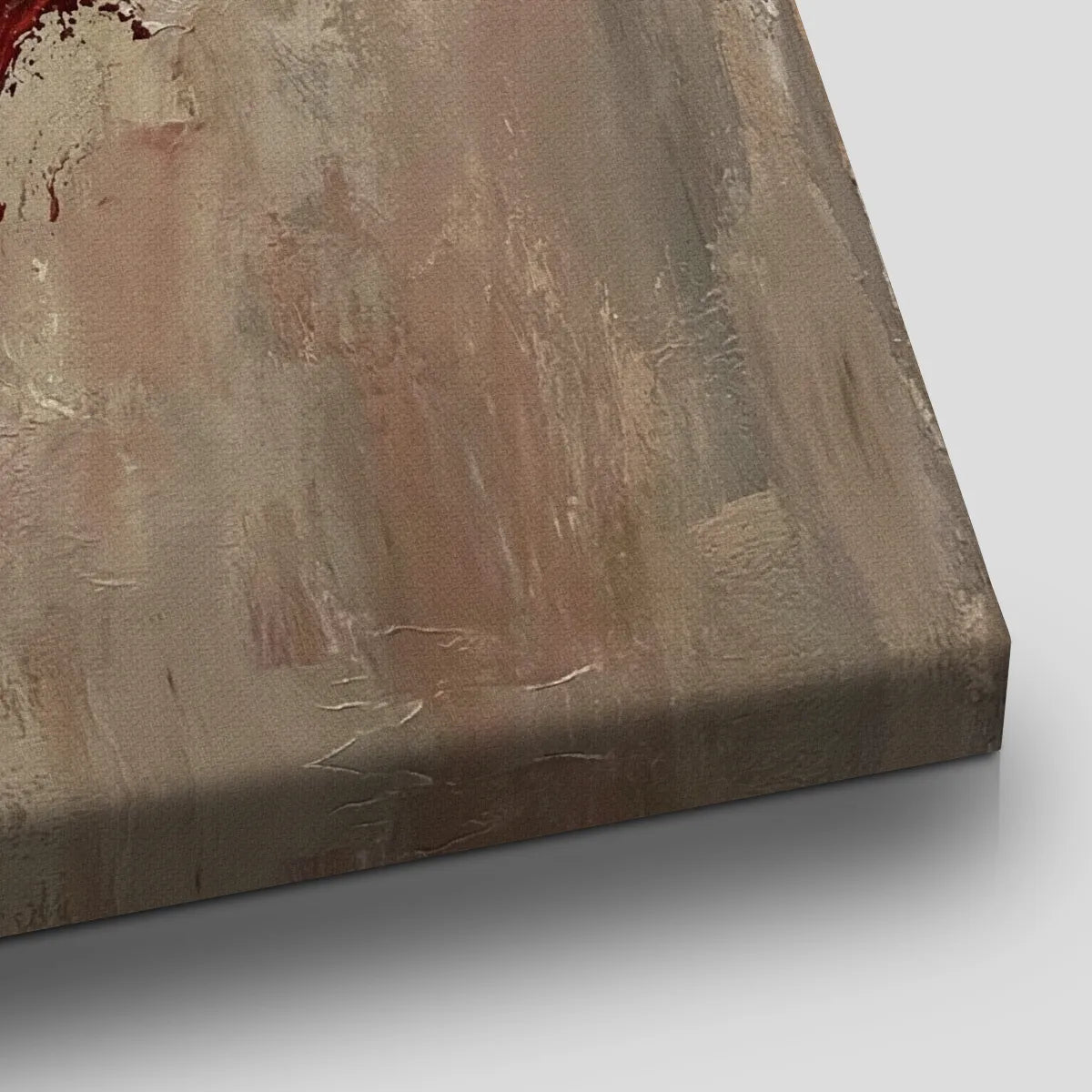 Centralized heart motif in a textured oil painting, displayed as abstract canvas artwork with a romantic tone.