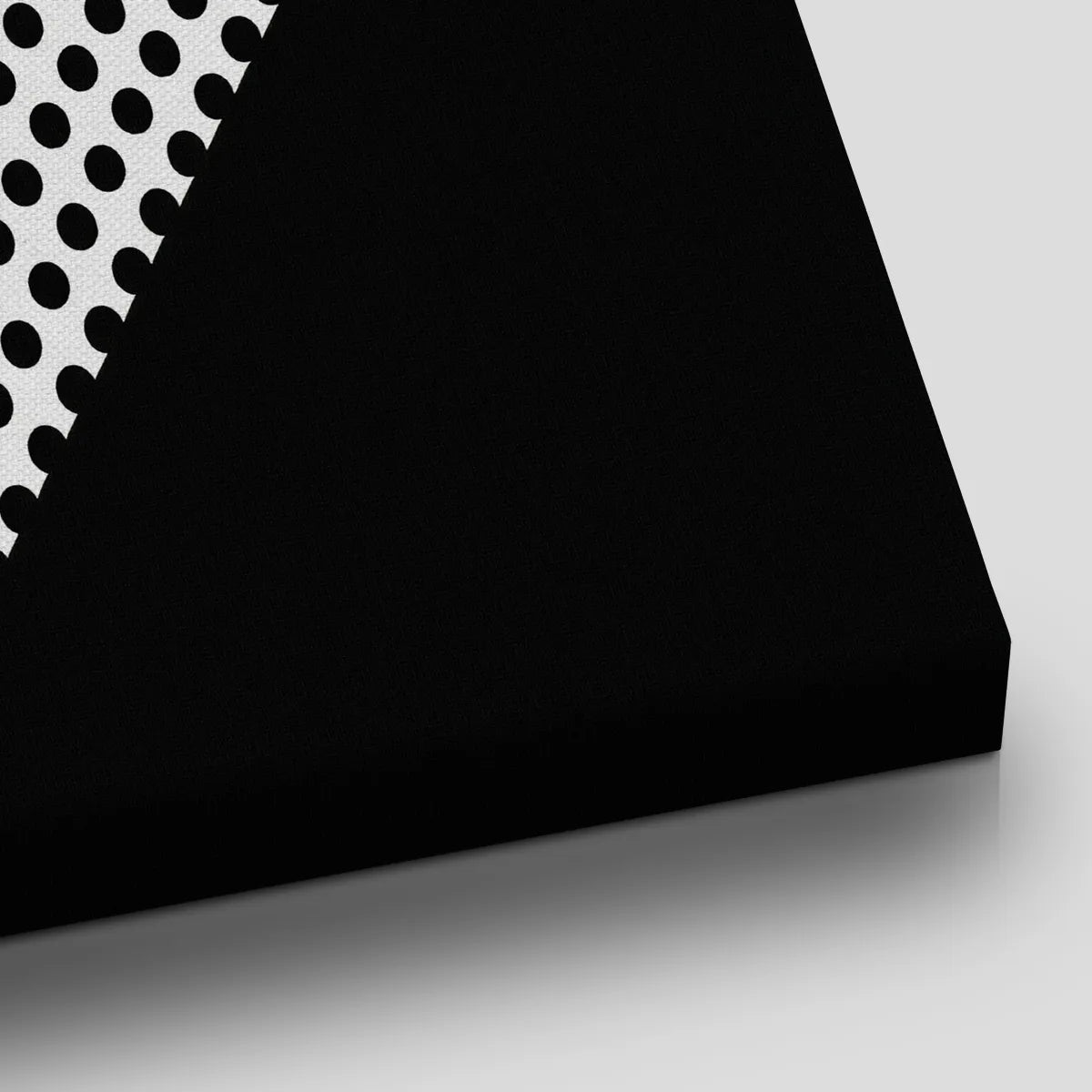 Modern canvas art showcasing a clean, symmetrical heart design in a high-contrast monochrome palette