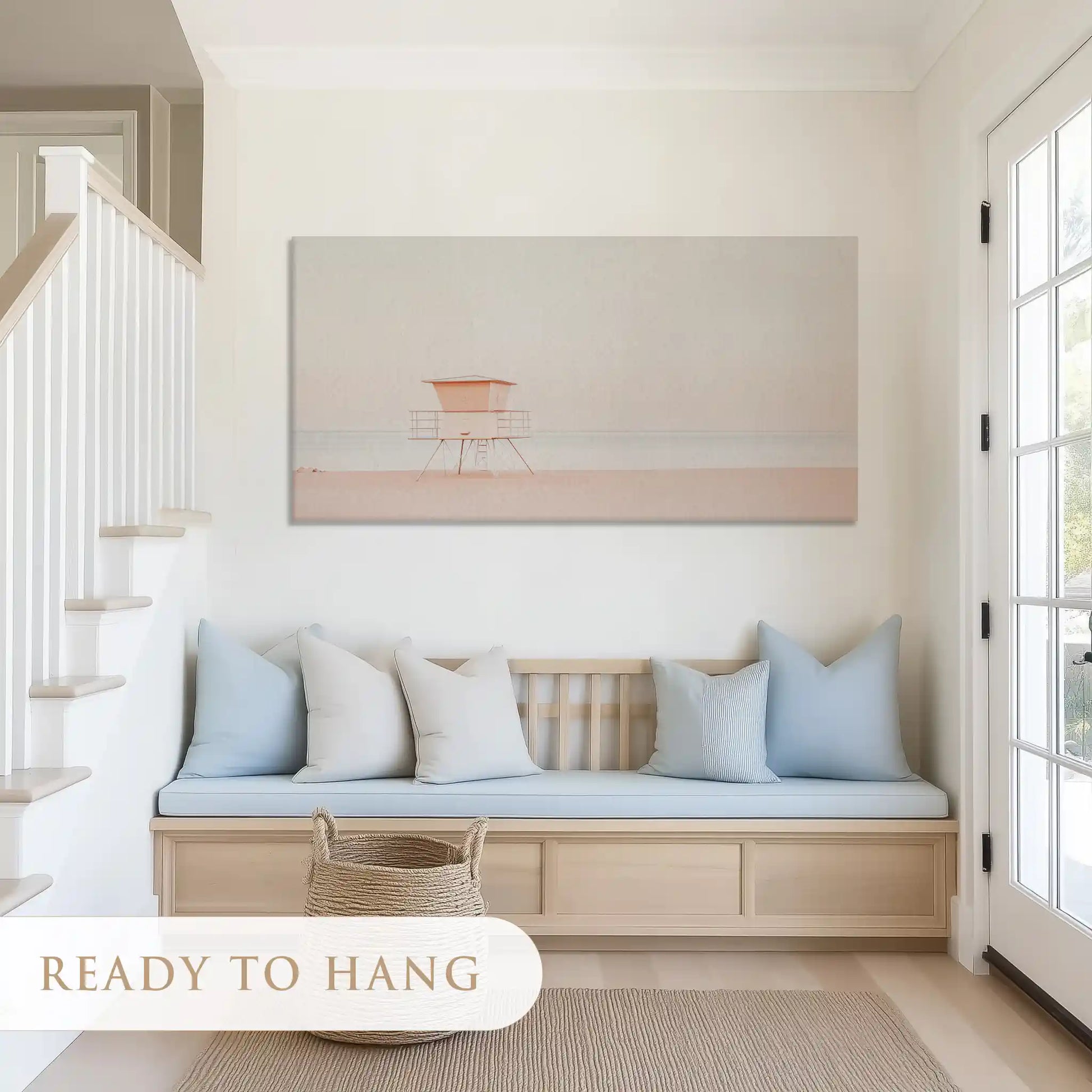 Calm pastel horizon canvas art with muted tones for airy modern living rooms