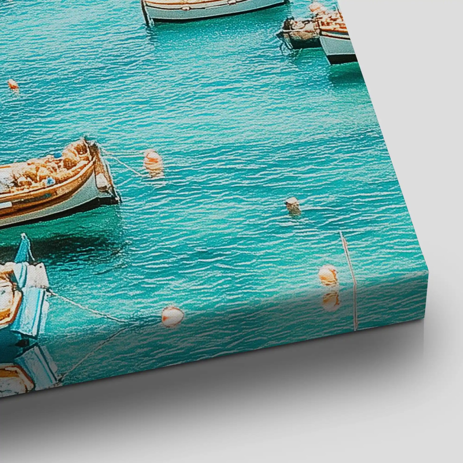 Mediterranean Harbor Boats Canvas Wall Art