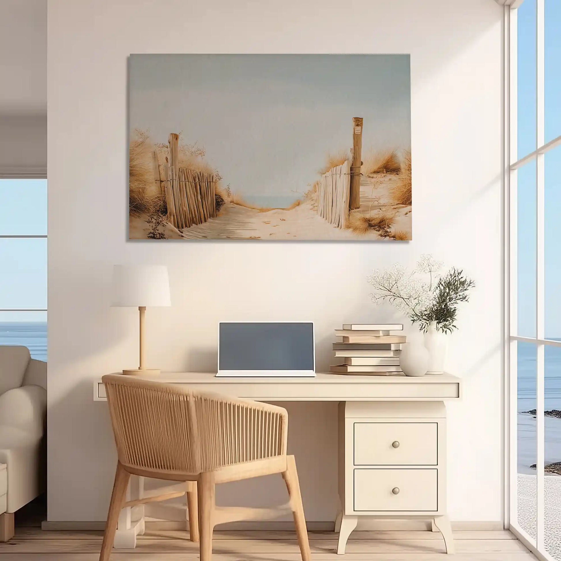 Oversized dune path canvas print styled as modern wall decor for homes
