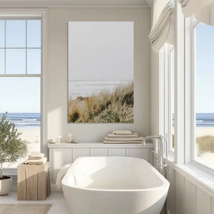 Serene coastal grass painting enriching modern wall decor settings
