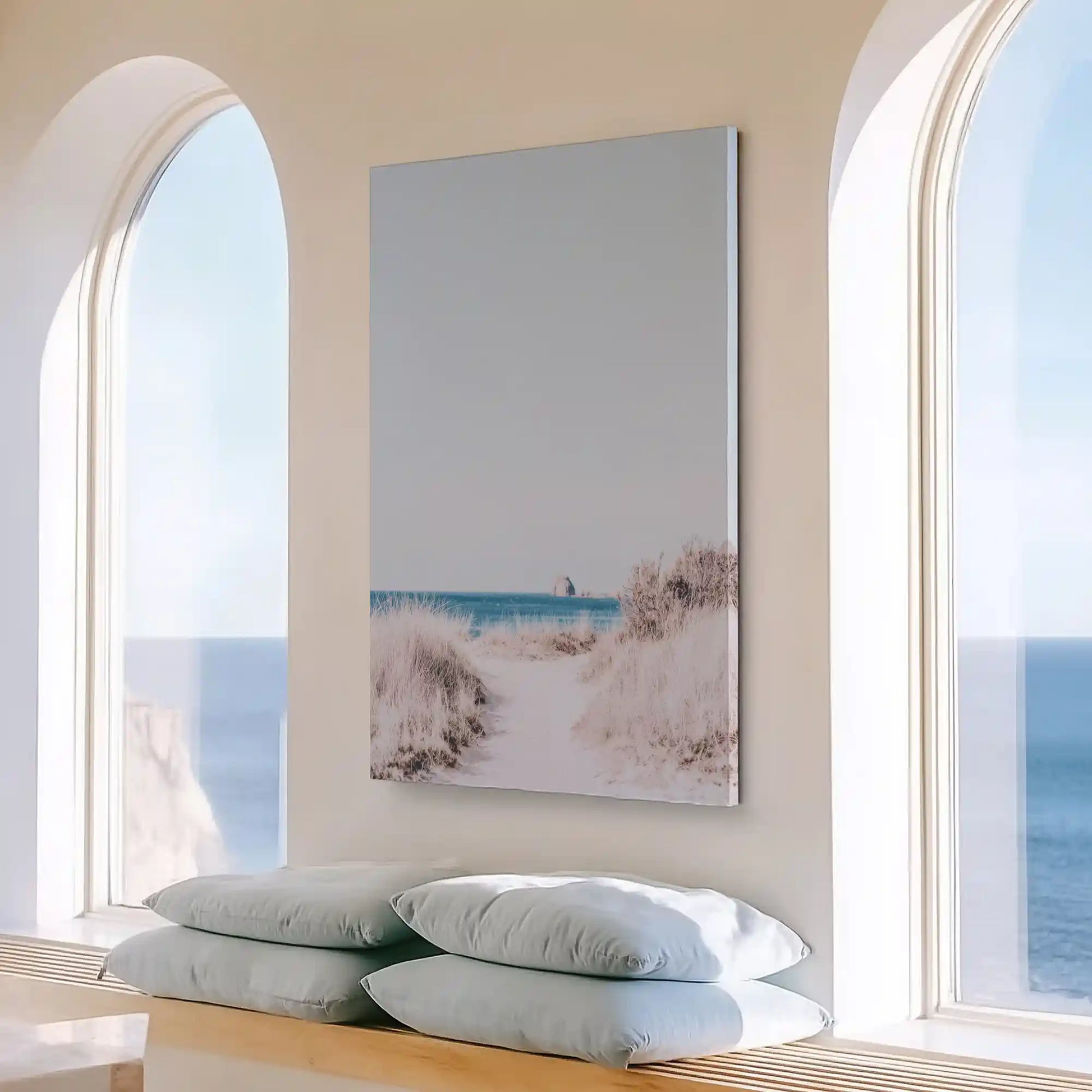 Large seaside path painting perfect for above the sofa placement