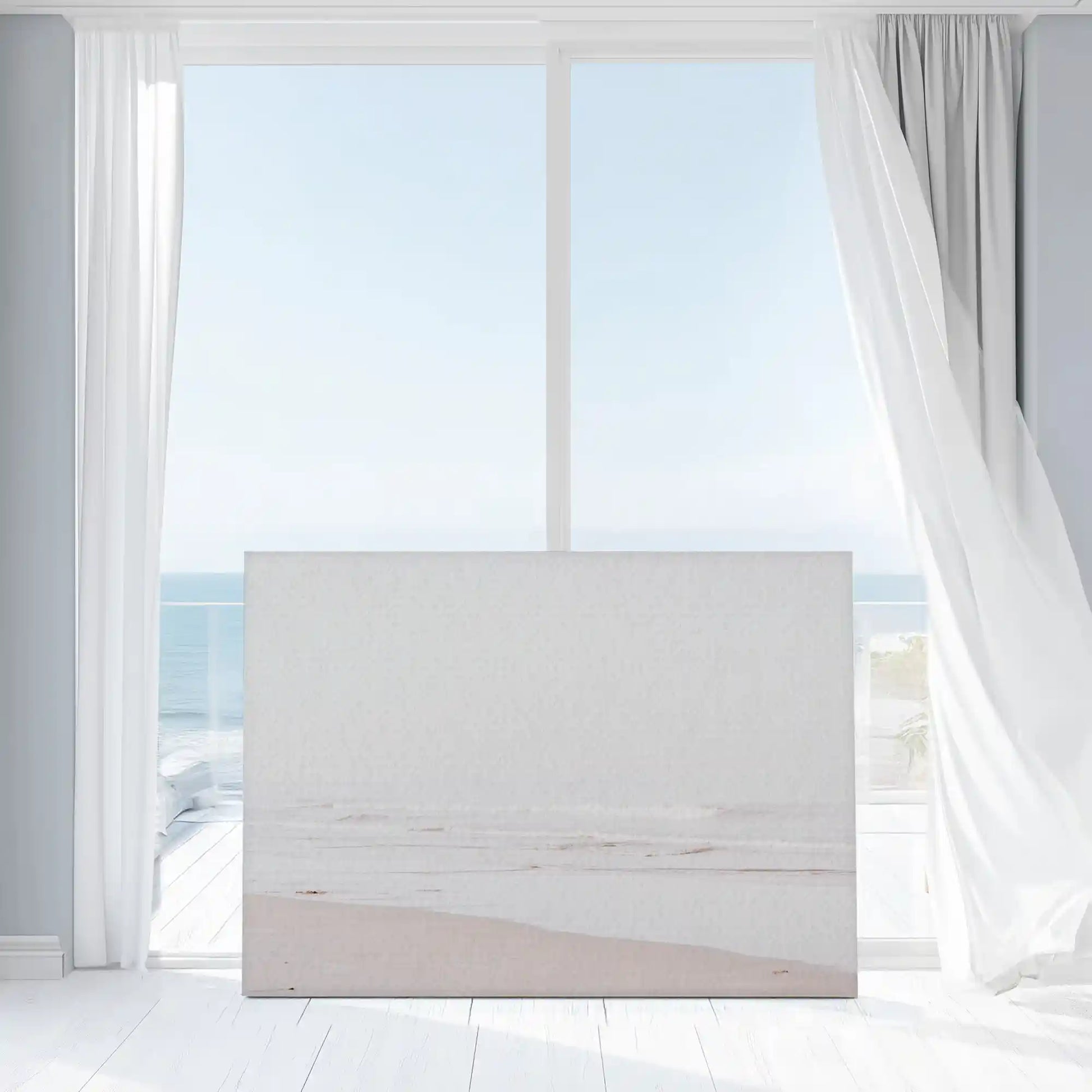 Neutral beach wall decor bringing calm and airy seaside mood to interiors
