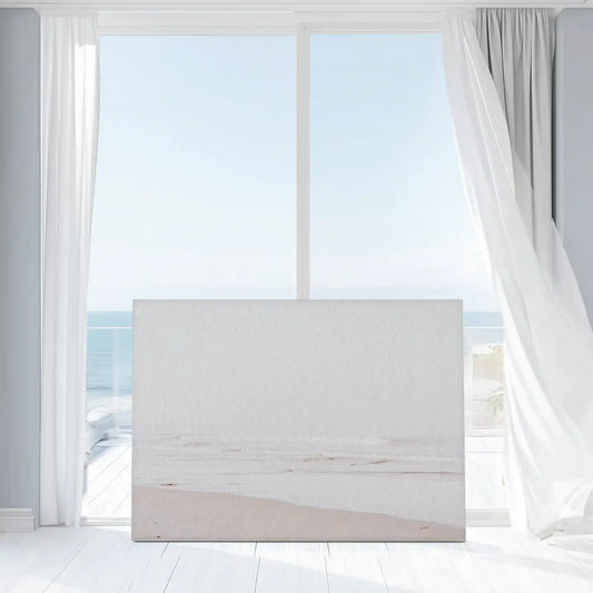 Neutral beach wall decor bringing calm and airy seaside mood to interiors