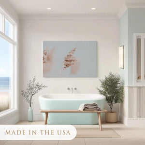 Peaceful neutral tones painting ideal for coastal dining room wall decor