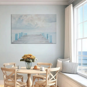 Large pier canvas wall art perfect for living room or bedroom coastal interiors