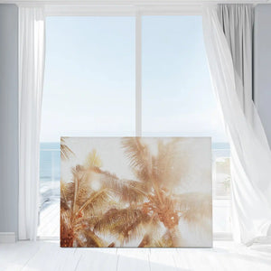 Golden palm leaves wall decor bringing relaxed and sunny mood to interiors