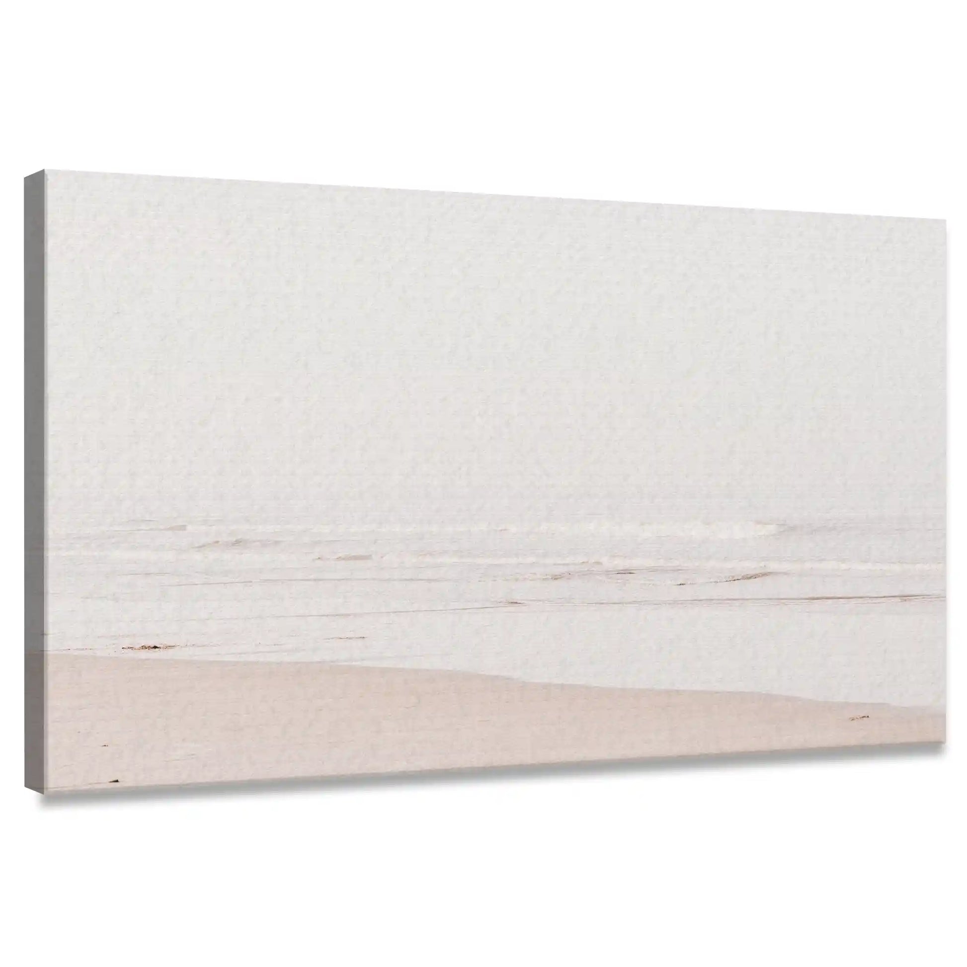 Minimalist shoreline canvas wall art with soft pastel tones for living room décor