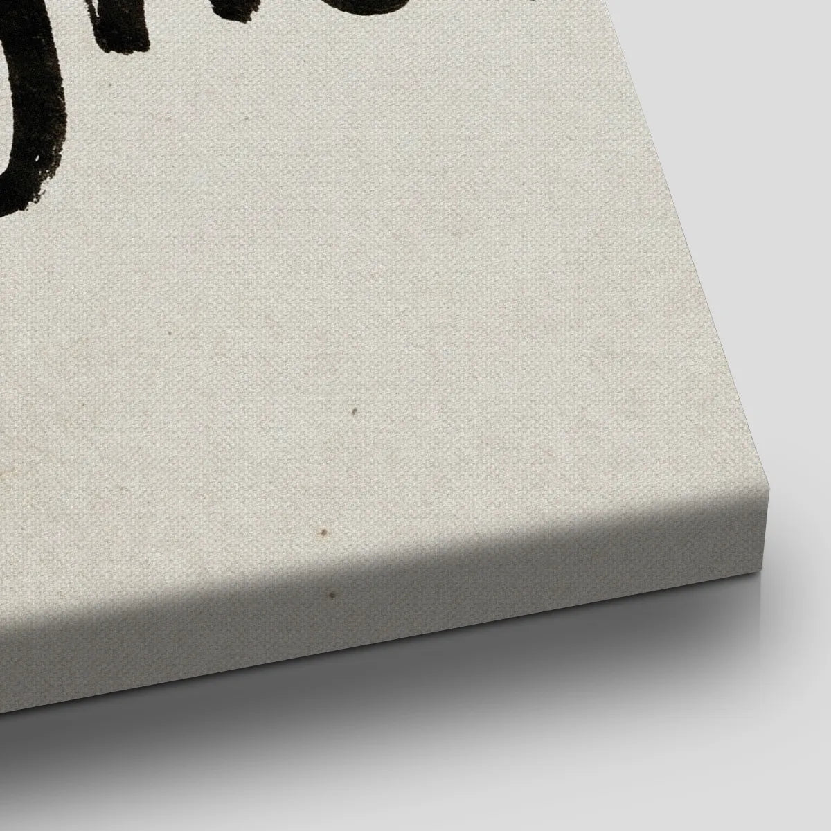 Horizontal canvas wall art showing casual handwritten black text on a neutral beige background with no additional graphics