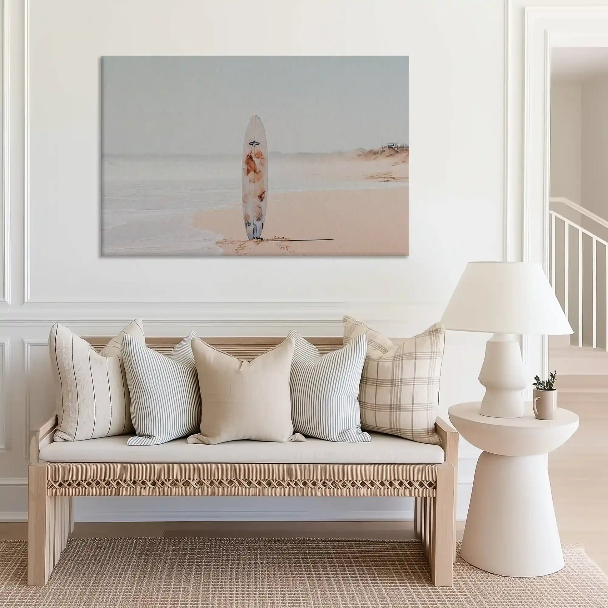 Large surfer silhouette canvas art perfect for bedroom above bed display