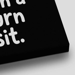 Vertical canvas art with bold white text and five stars, designed in a minimalist style for casual dining spaces.