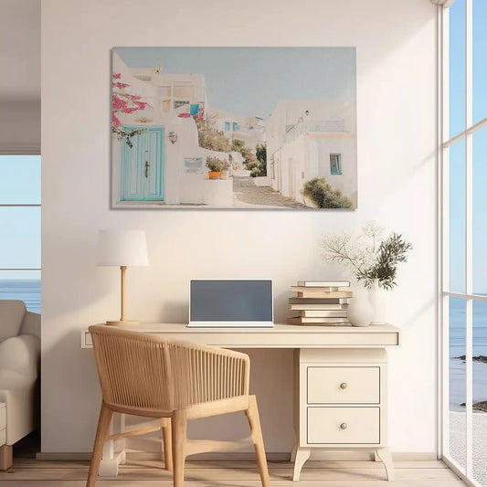 Whitewashed seaside wall decor bringing airy and cheerful coastal mood