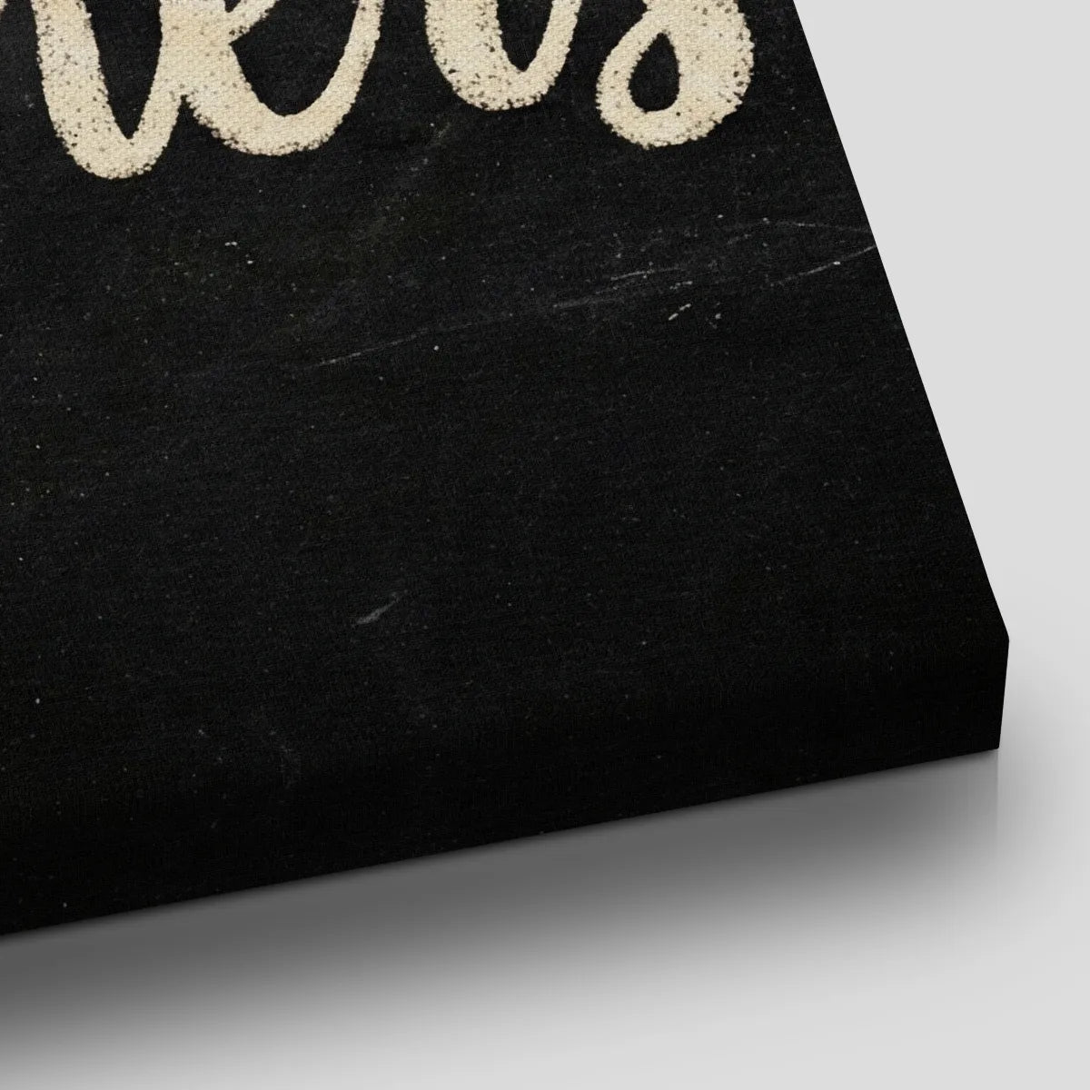 Rustic canvas wall art displaying lighthearted coffee-themed text in a chalkboard-style design