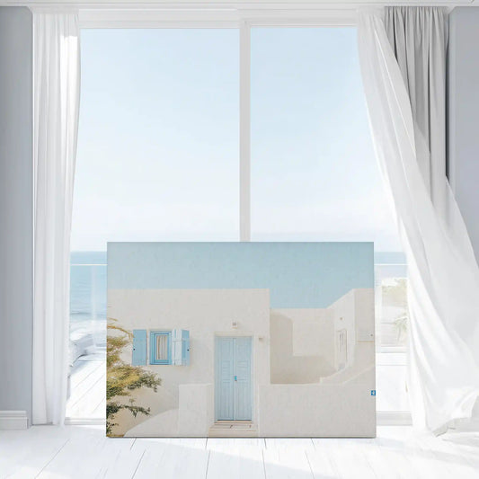 Whitewashed village wall decor bringing airy and calming seaside mood to interiors