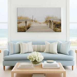 Tranquil dune path painting complementing minimalist beach house wall decor