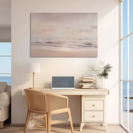 Neutral coastal wall decor bringing calm and serene seaside mood to interiors