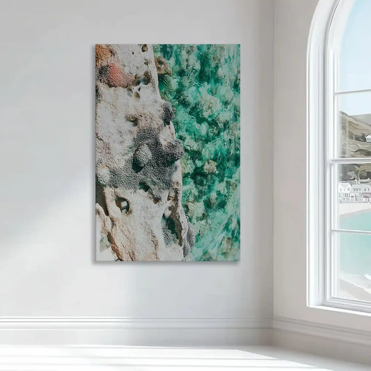 Green and beige seascape wall decor bringing natural energy and modern elegance to interiors