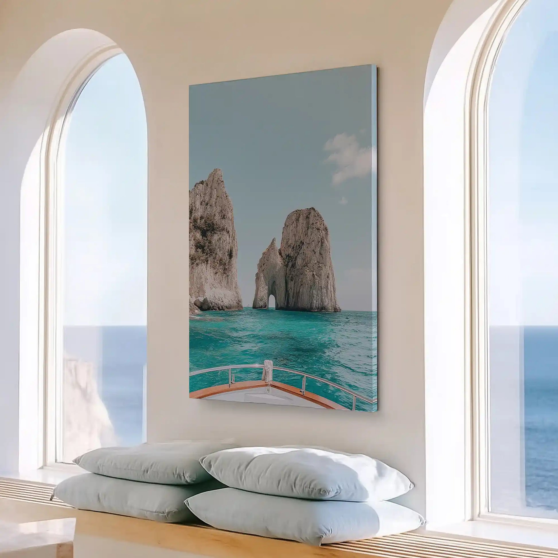 Large rock arch painting perfect for above the sofa wall placement