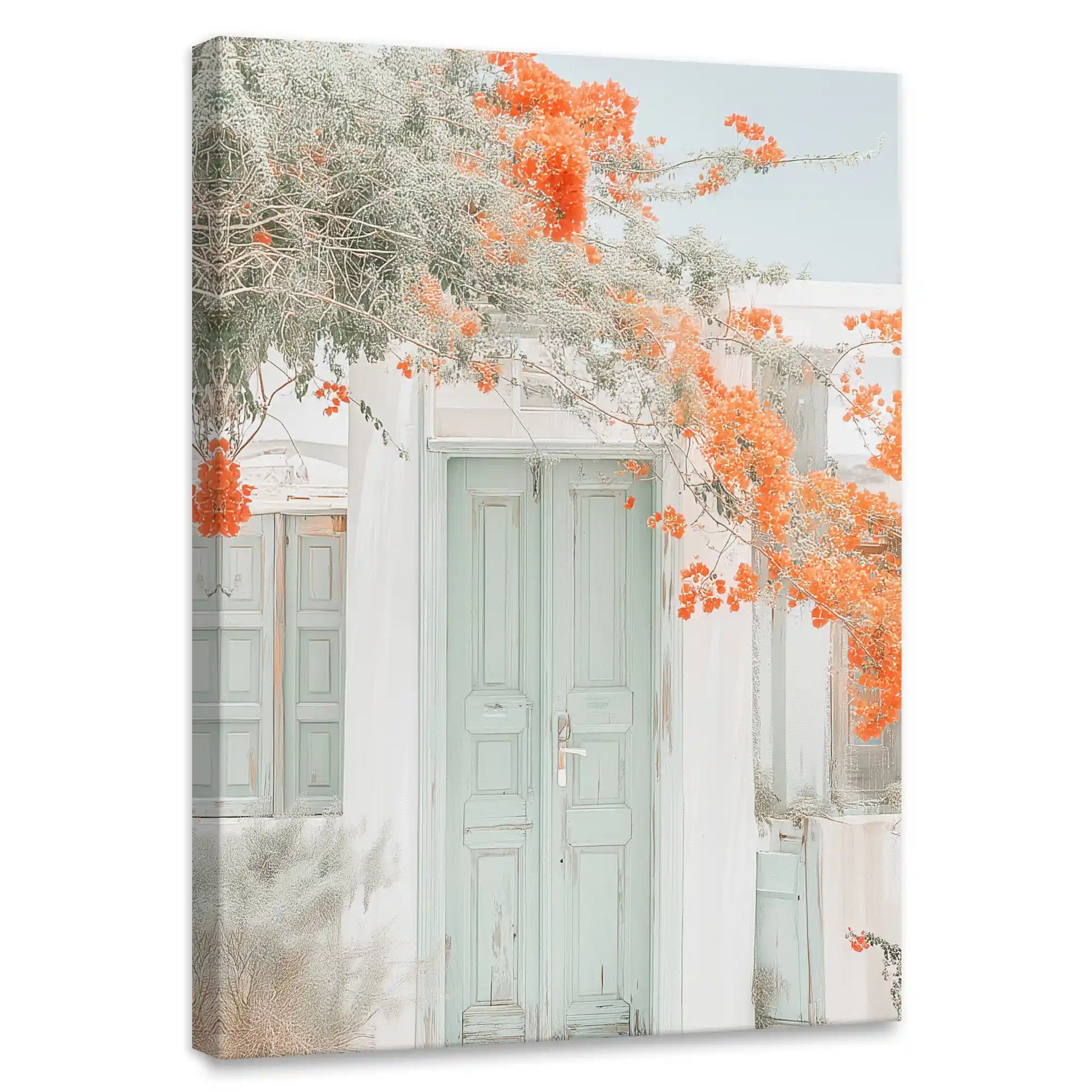 Mediterranean doorway canvas wall art for bedroom with rustic tones