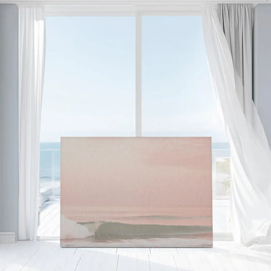 Warm pastel ocean wall decor bringing calm and romantic mood to interiors