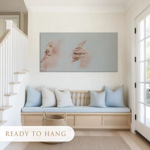 Textured beige grass canvas art complementing light modern interiors