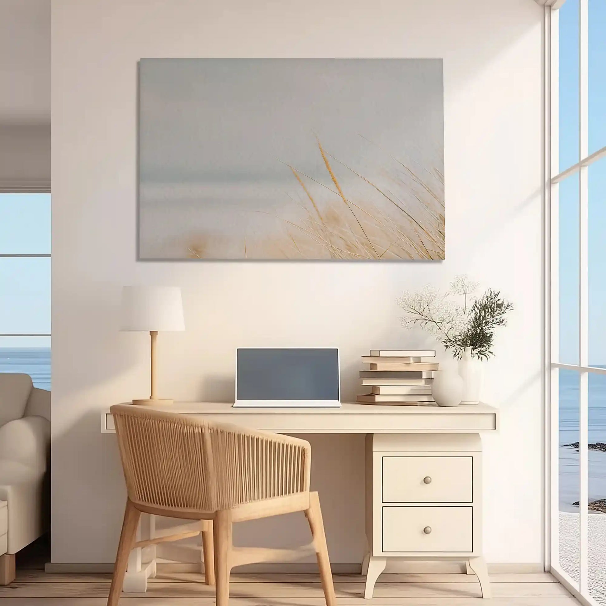 Oversized dune horizon canvas print styled as calming wall decor for homes