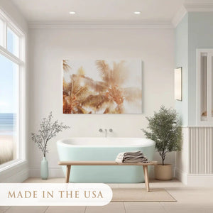 Peaceful palm canopy painting adding tropical charm to contemporary interiors