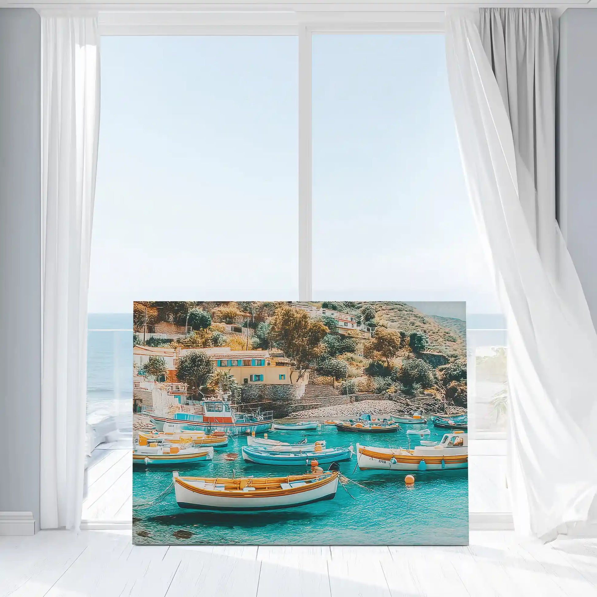 Turquoise water wall decor bringing vibrant coastal charm to modern interiors