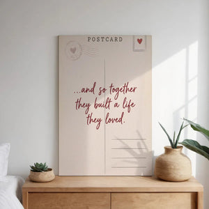 Canvas wall art print with a warm, loving tone, ideal for bedroom or personal space decor with its heartfelt message and vintage style.