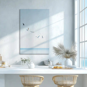 Sky and sea horizon wall decor with subtle tones, ideal for creating relaxed coastal interiors