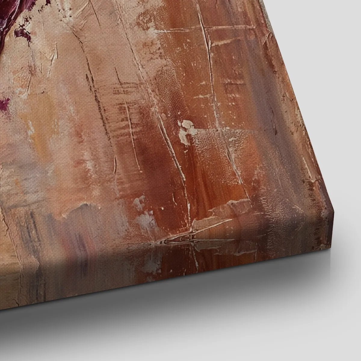 Vertical canvas art with a centered heart rendered in thick, expressive brushwork over a warm-toned, distressed backdrop