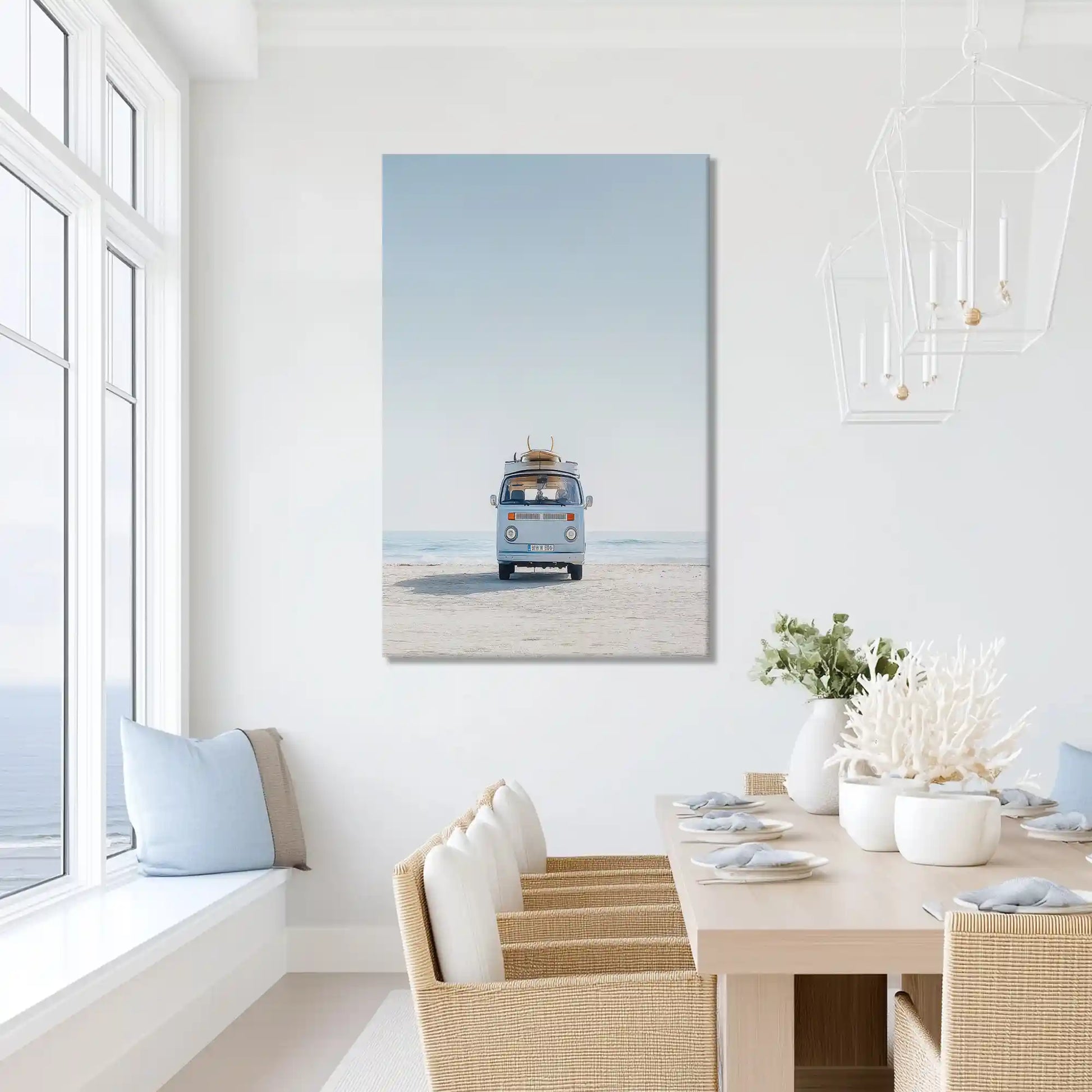 Oversized surf van canvas print ideal for airy modern living spaces
