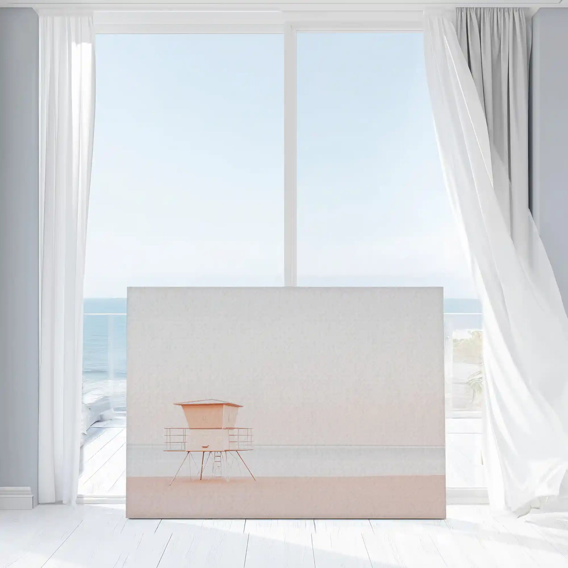 Neutral beach wall decor bringing calm and airy seaside mood to interiors