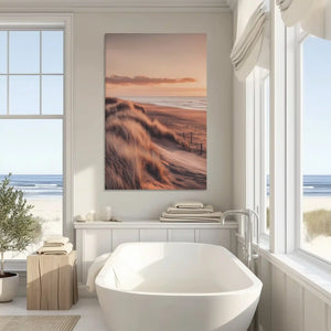 Peaceful sunset dunes painting enriching contemporary wall decor