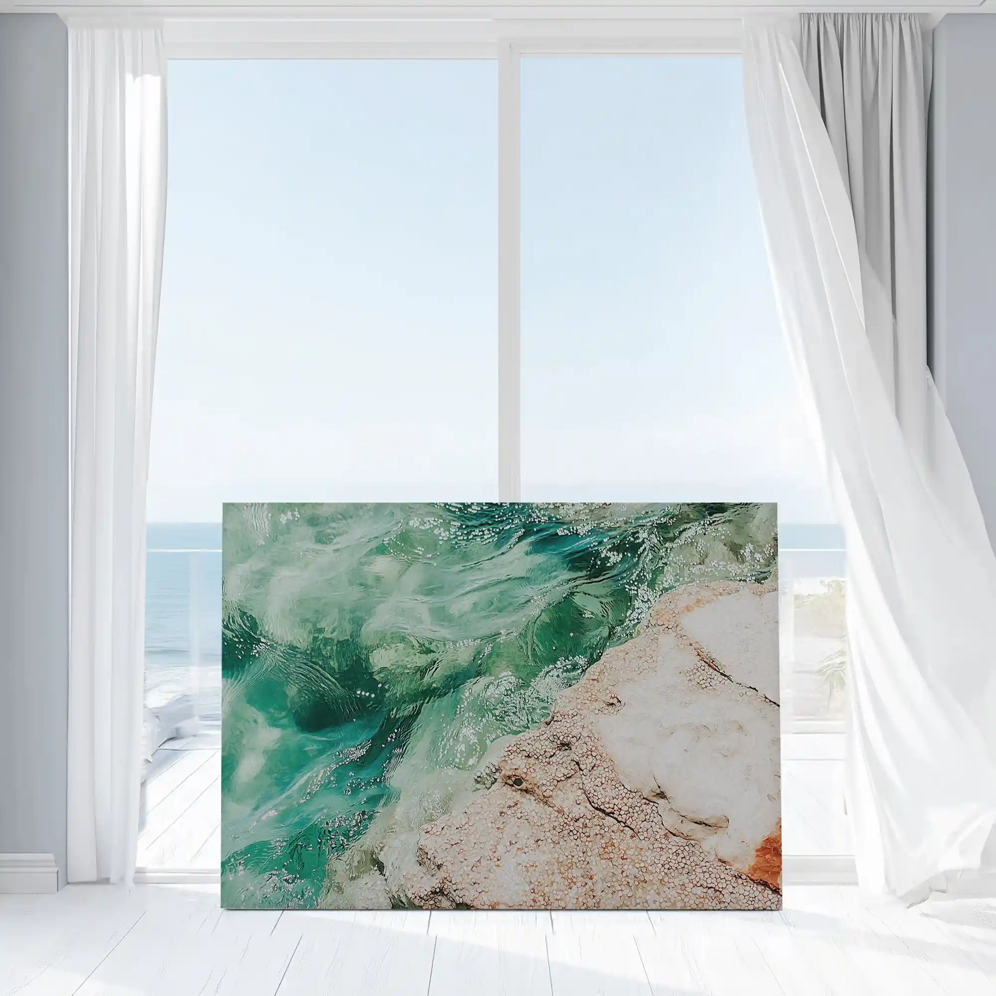 Modern turquoise sea wall decor bringing refreshing and vibrant mood to contemporary interiors