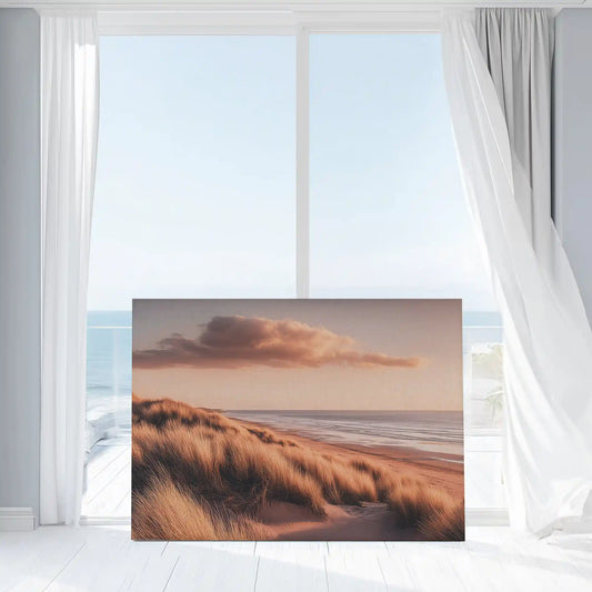 Soft pastel sunset beach wall decor bringing calm and serenity to modern spaces
