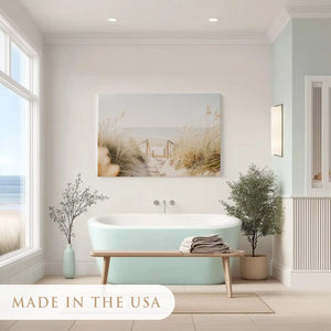 Calm sandy dune canvas art with muted tones for airy minimalist living rooms
