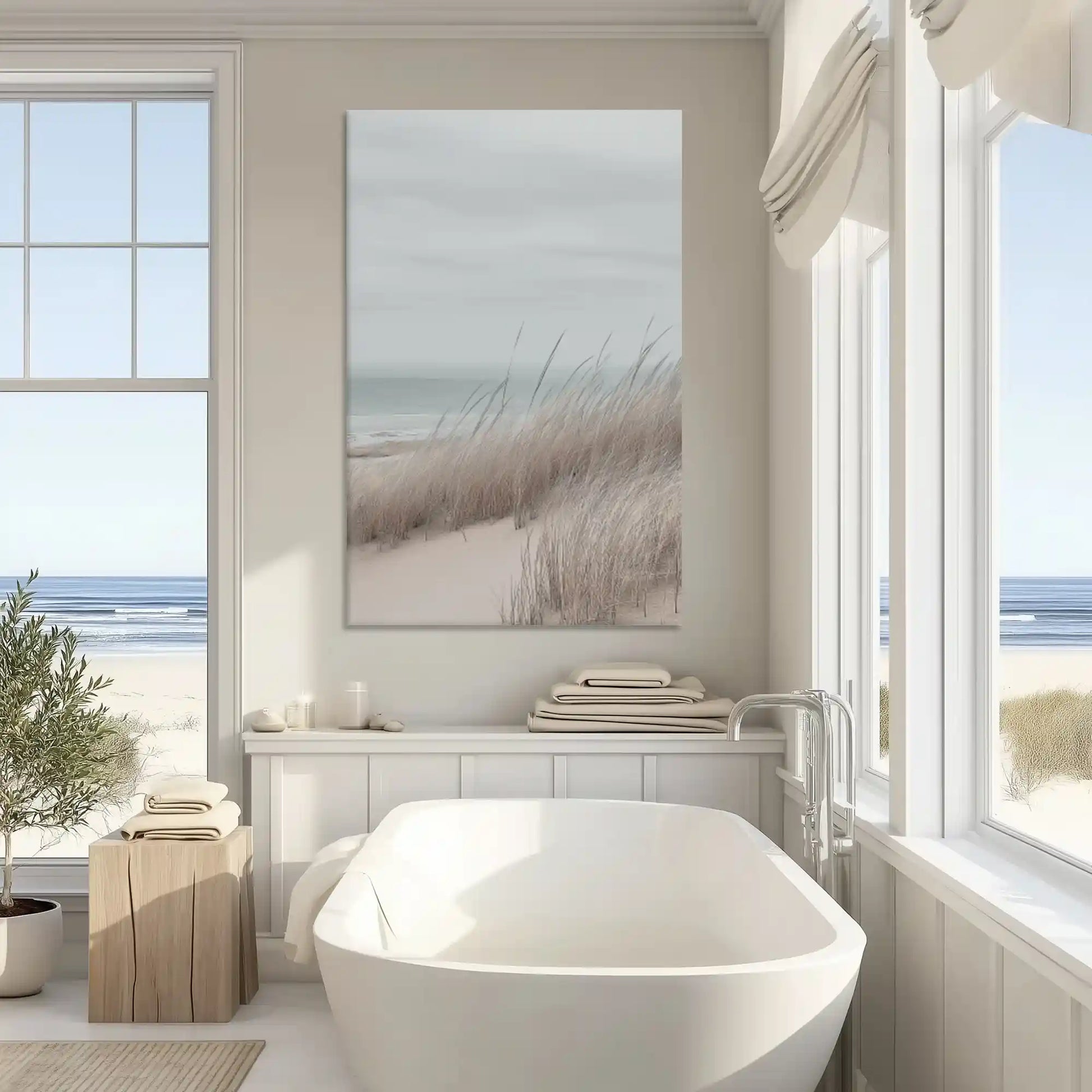 Serene dune grass painting enriching contemporary wall decor settings