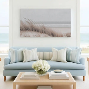 Tranquil dune grass canvas wall art complementing Scandinavian-inspired home décor