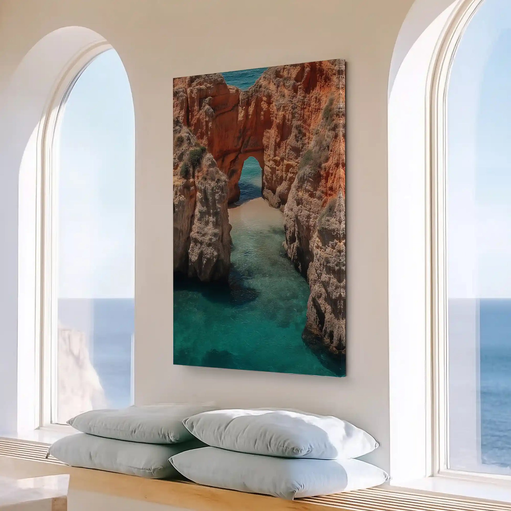 Large coastal cliffs painting perfect for above the sofa placement