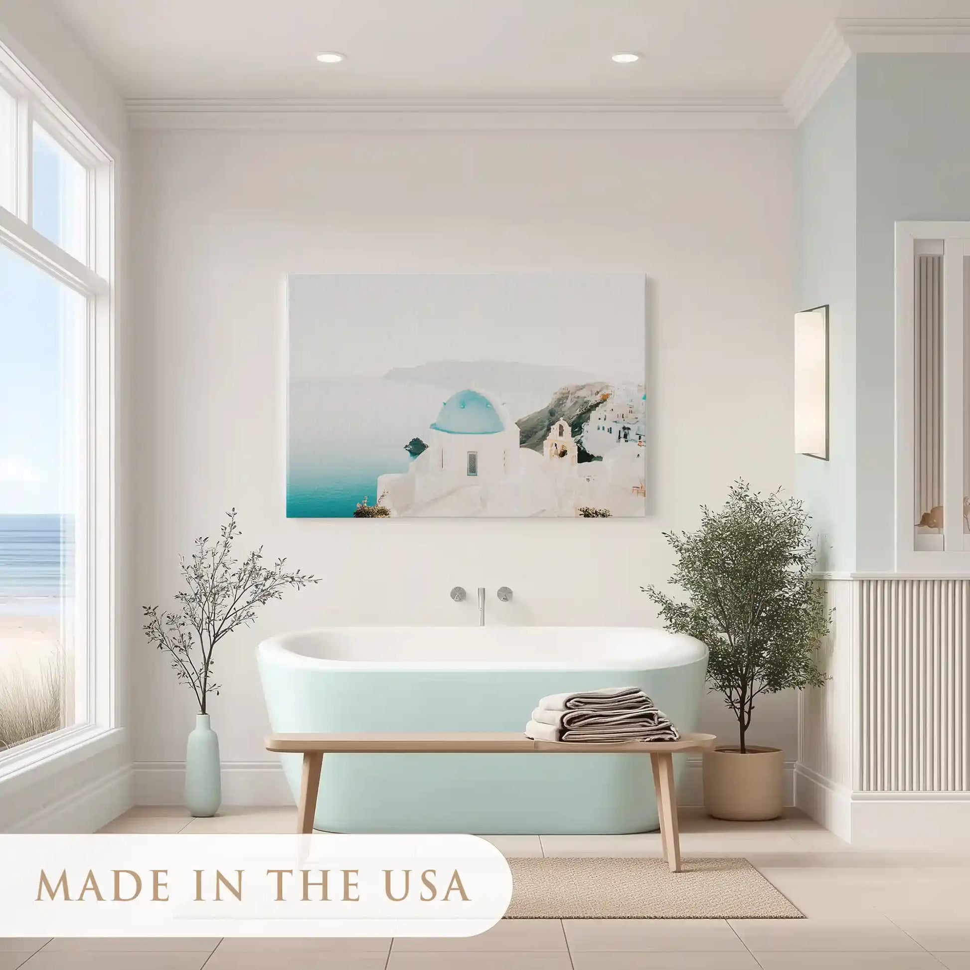 Oversized seascape canvas print ideal for above sofa modern living space