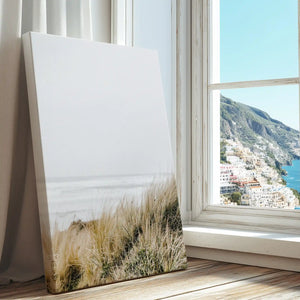 Seaside dune grasses captured in a canvas print with natural detail
