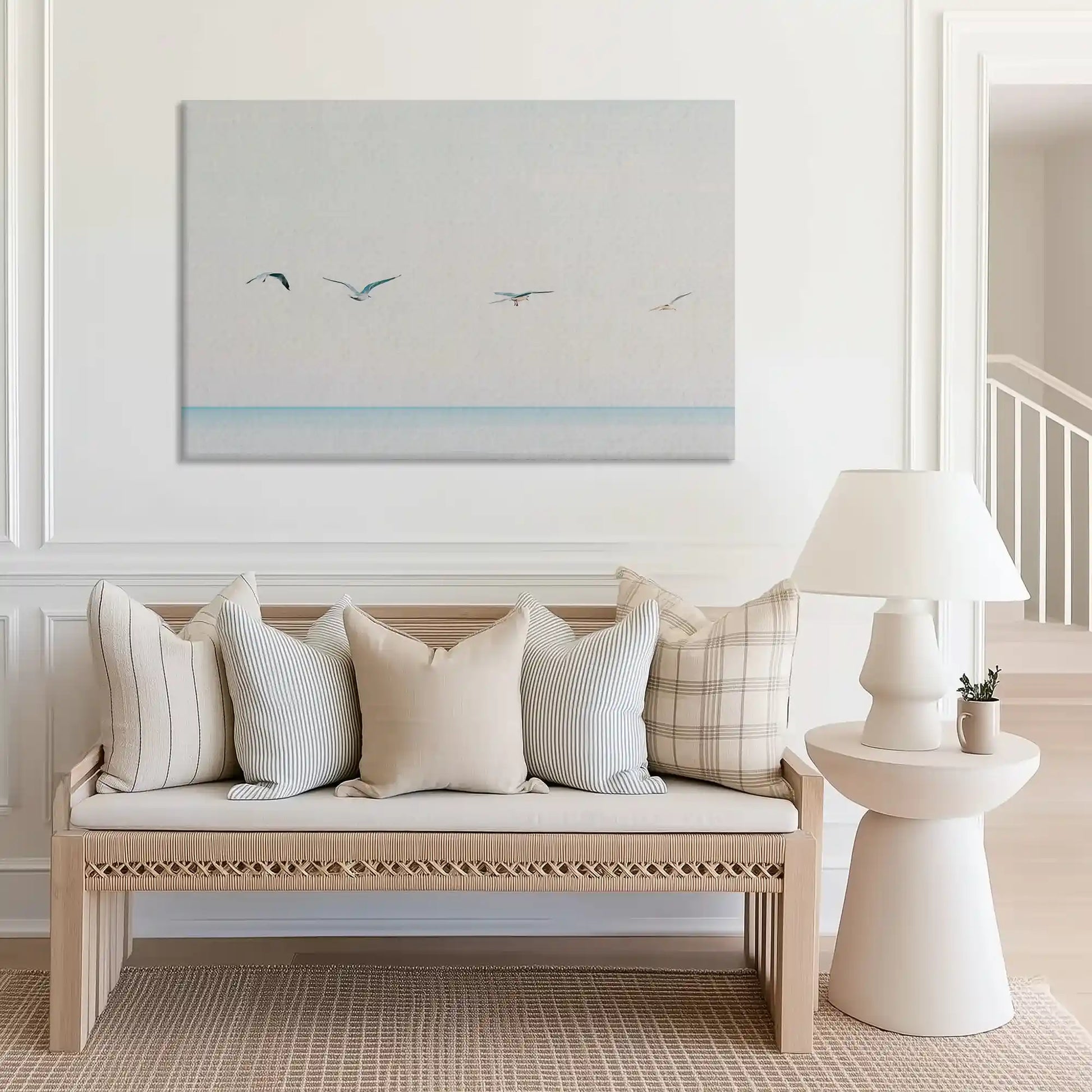 Large horizontal seascape painting perfect for modern bedroom walls