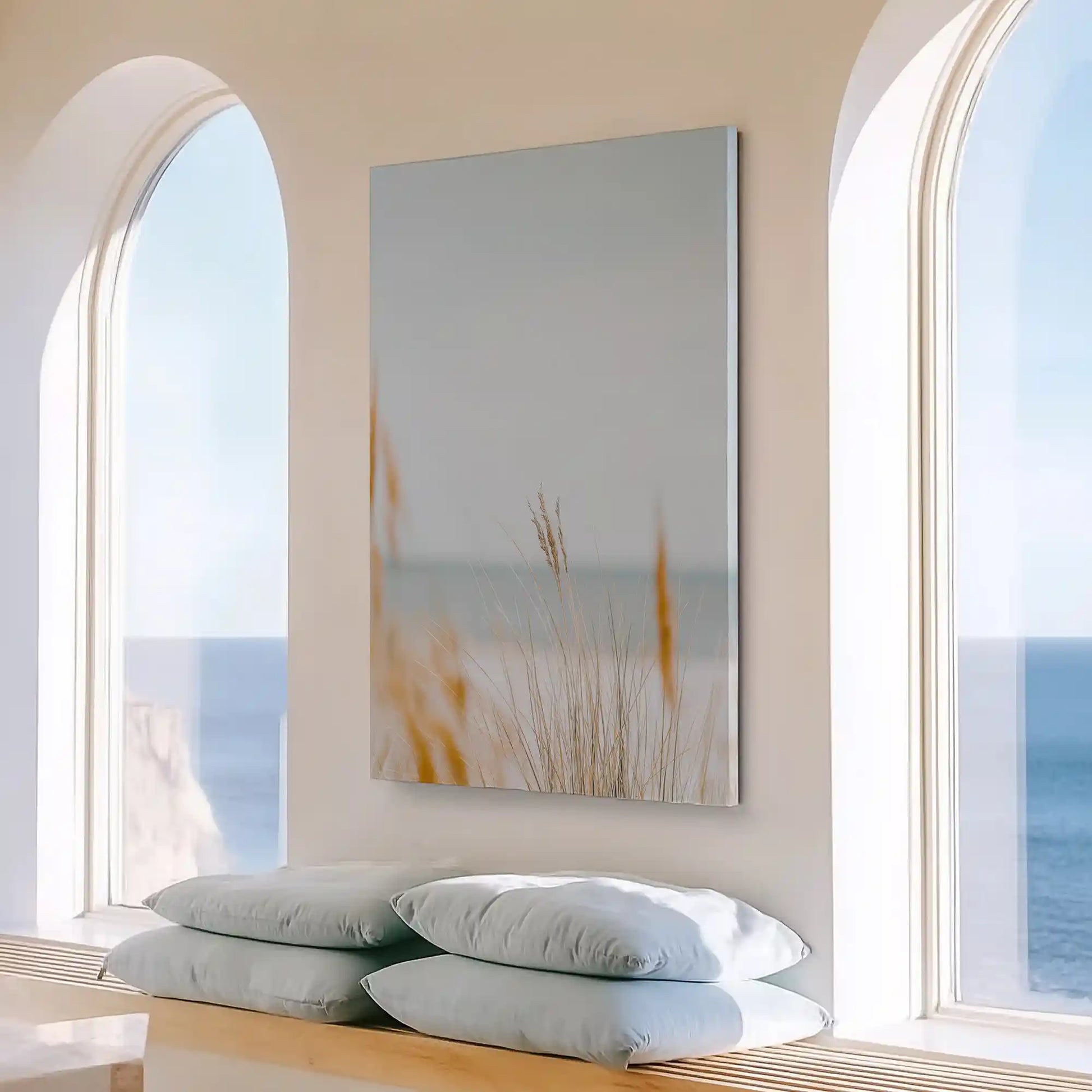 Large dune grass painting perfect for above the sofa wall placement