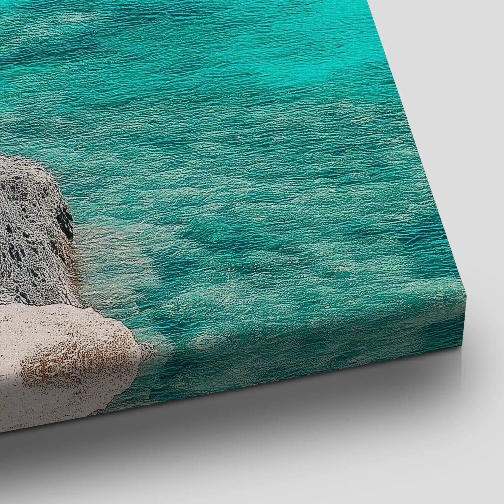 Turquoise Cliffs and Sea Canvas Wall Art