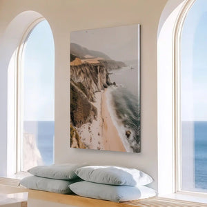Large coastal cliff painting perfect for above the sofa wall placement