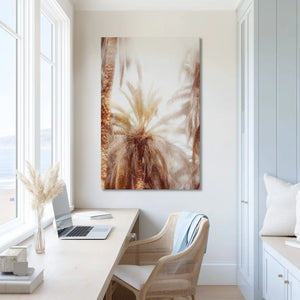 Extra large palm tree canvas wall art showcasing abstract tropical beauty for airy interiors