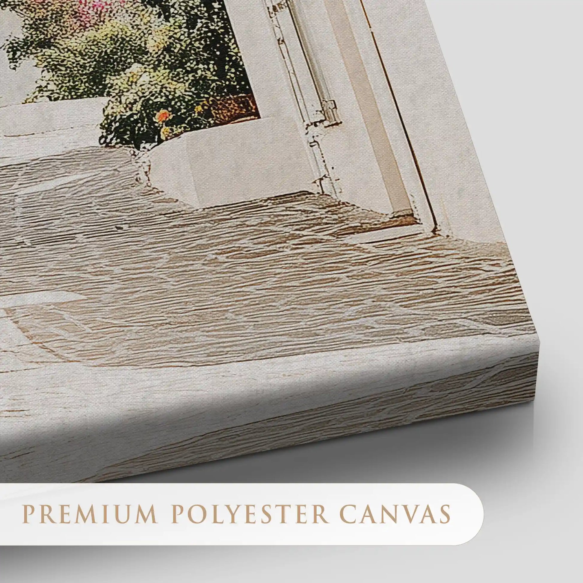 Santorini Village Street Canvas Wall Art